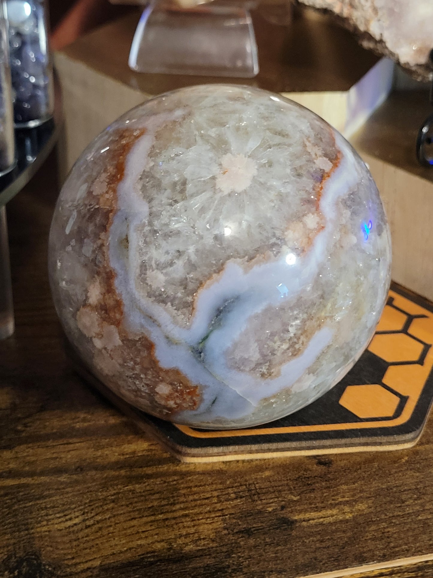 Cherry Flower Agate Spheres