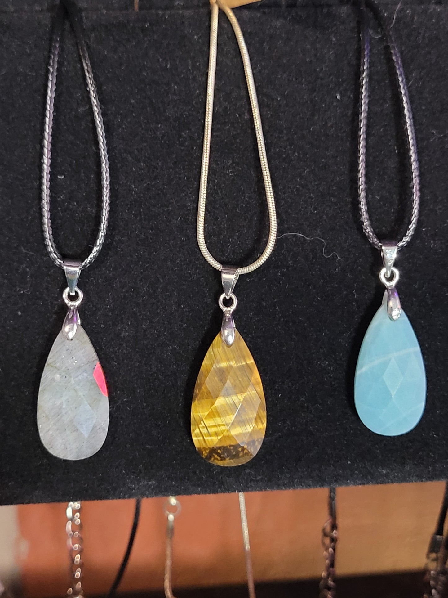 Faceted Tiger's Eye Teardrop Necklace