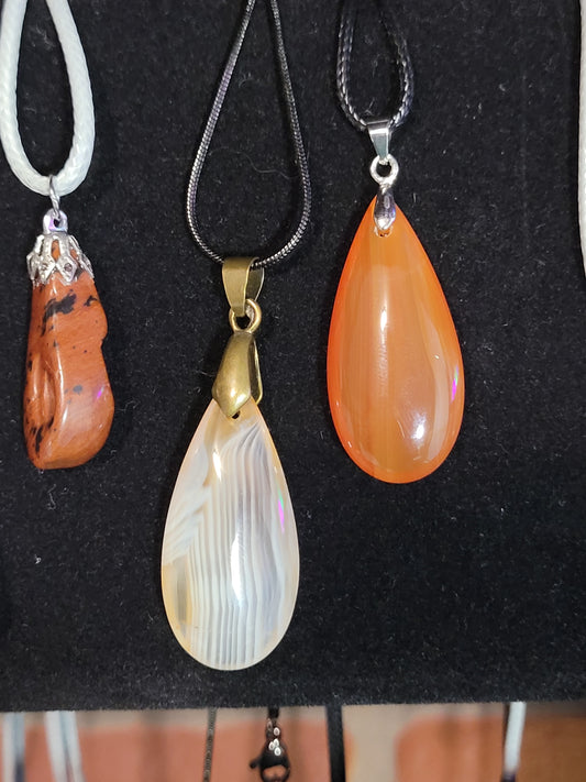 Carnelian Teardrop Necklaces