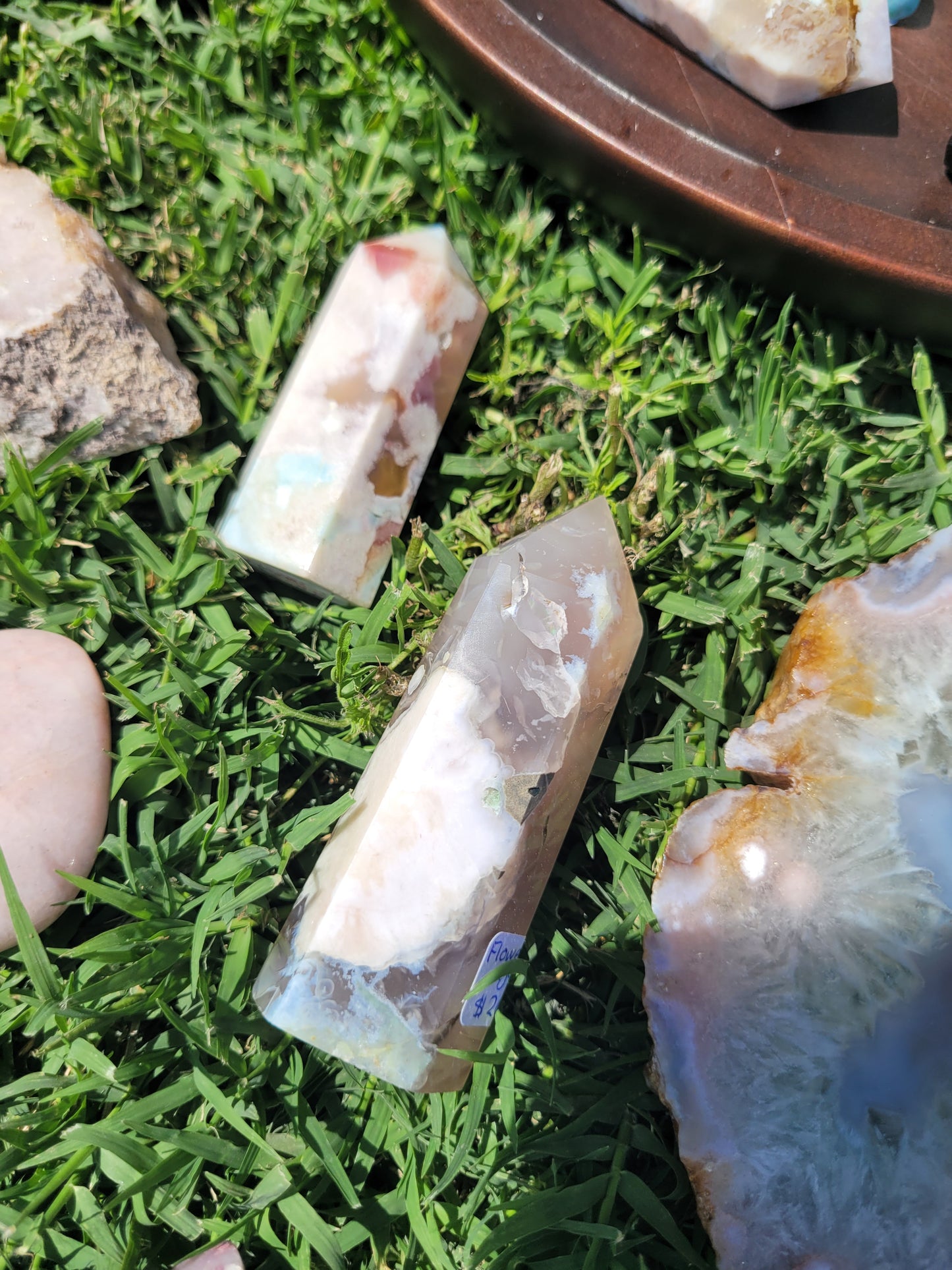 Small Blue Flower Agate towers