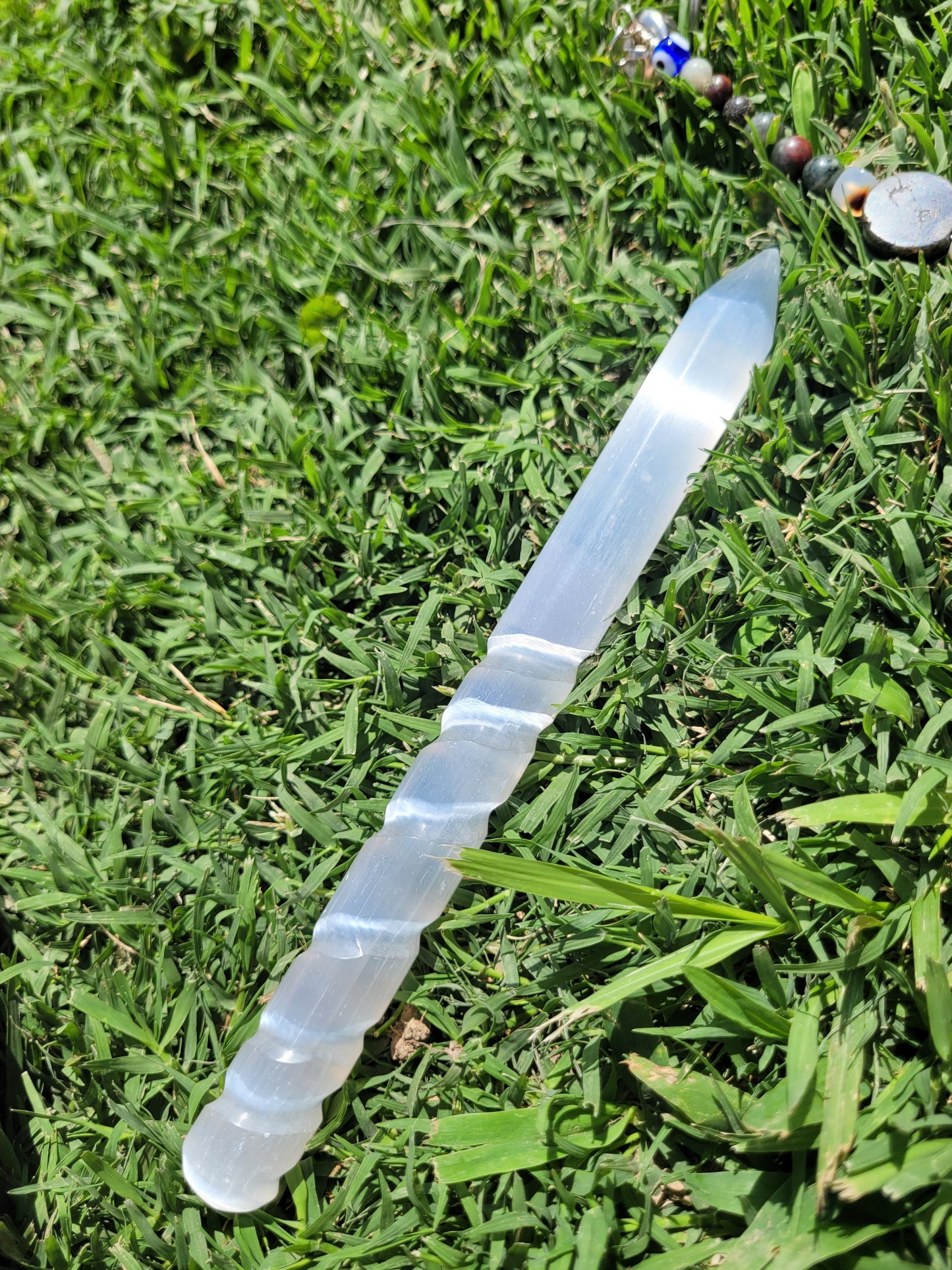Satin Spar Scrying Wand