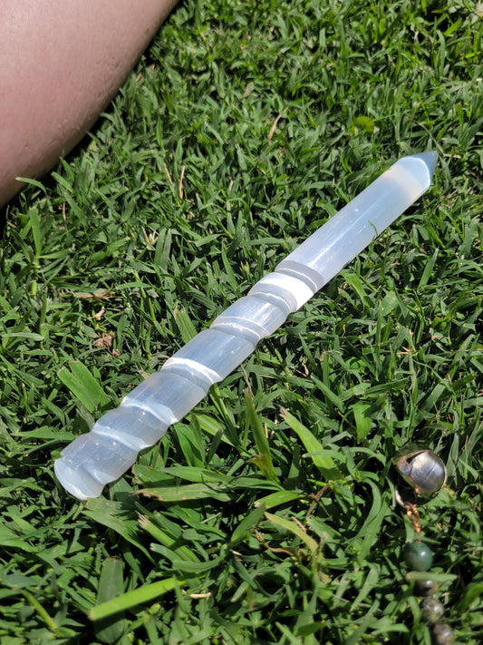 Satin Spar Scrying Wand