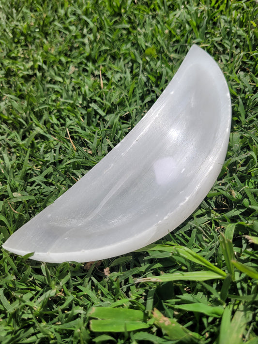 Satin Spar Crescent Moon Dish - Misfit