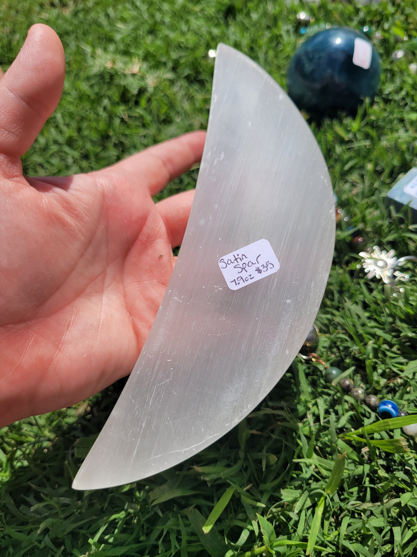 Satin Spar Crescent Moon Dish - Misfit