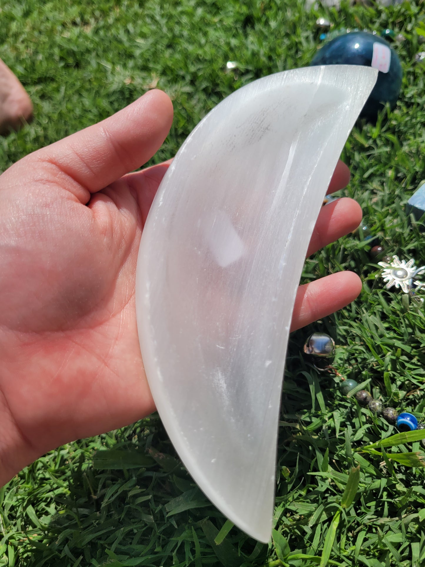 Satin Spar Crescent Moon Dish - Misfit