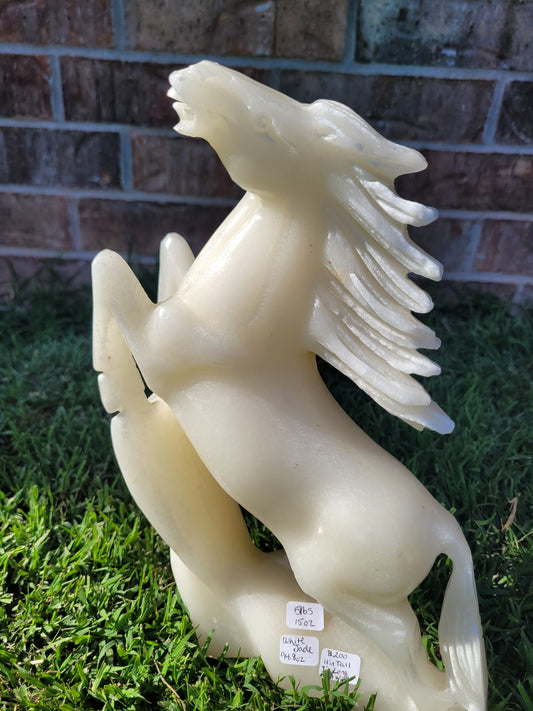 White Jade Horse Carving - XL