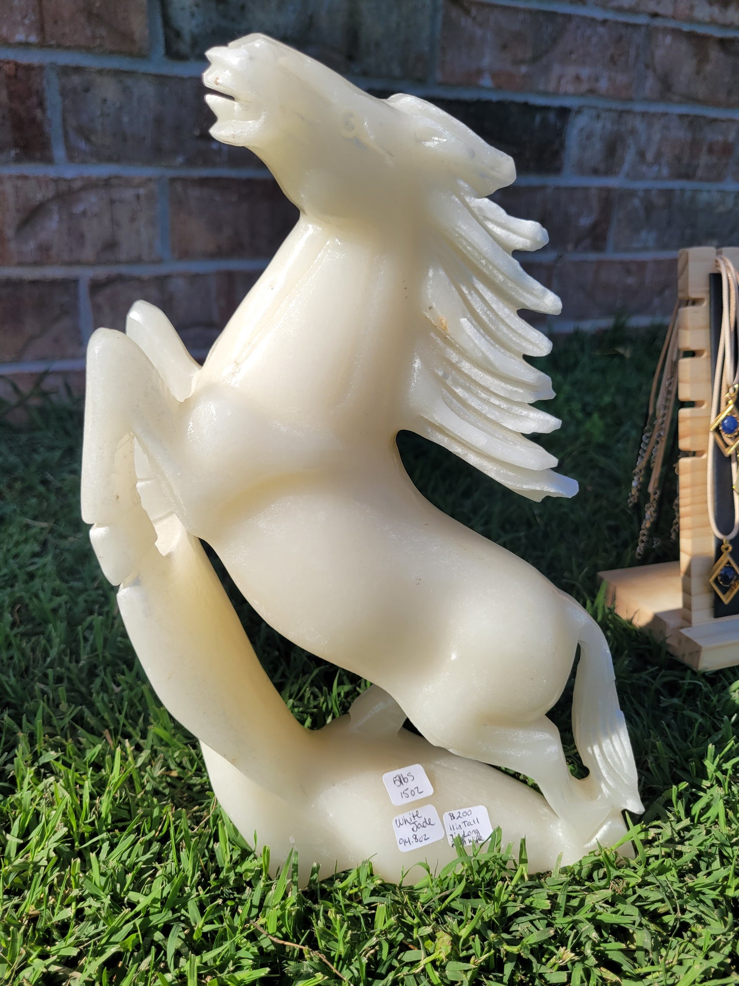 White Jade Horse Carving - XL