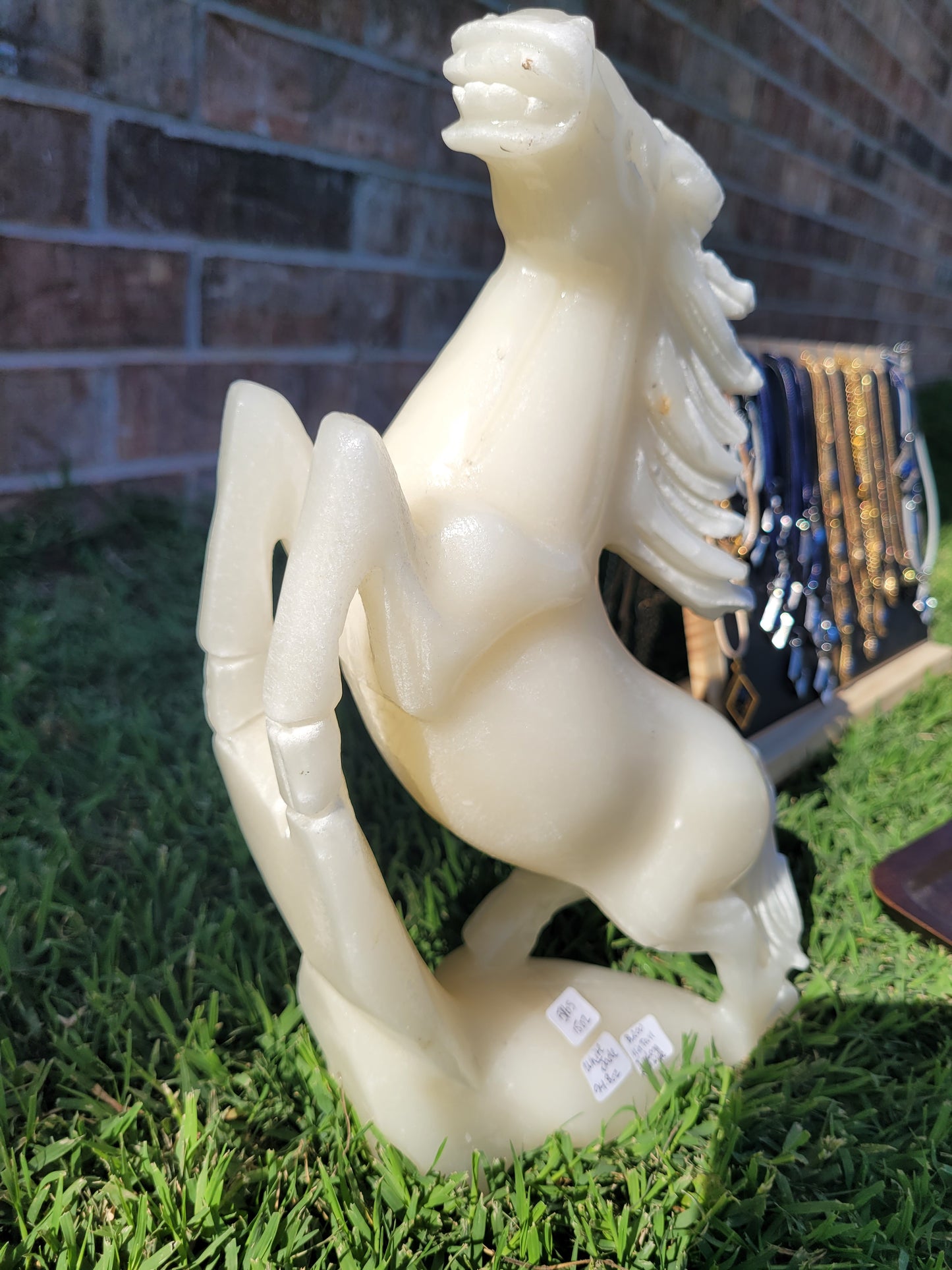 White Jade Horse Carving - XL