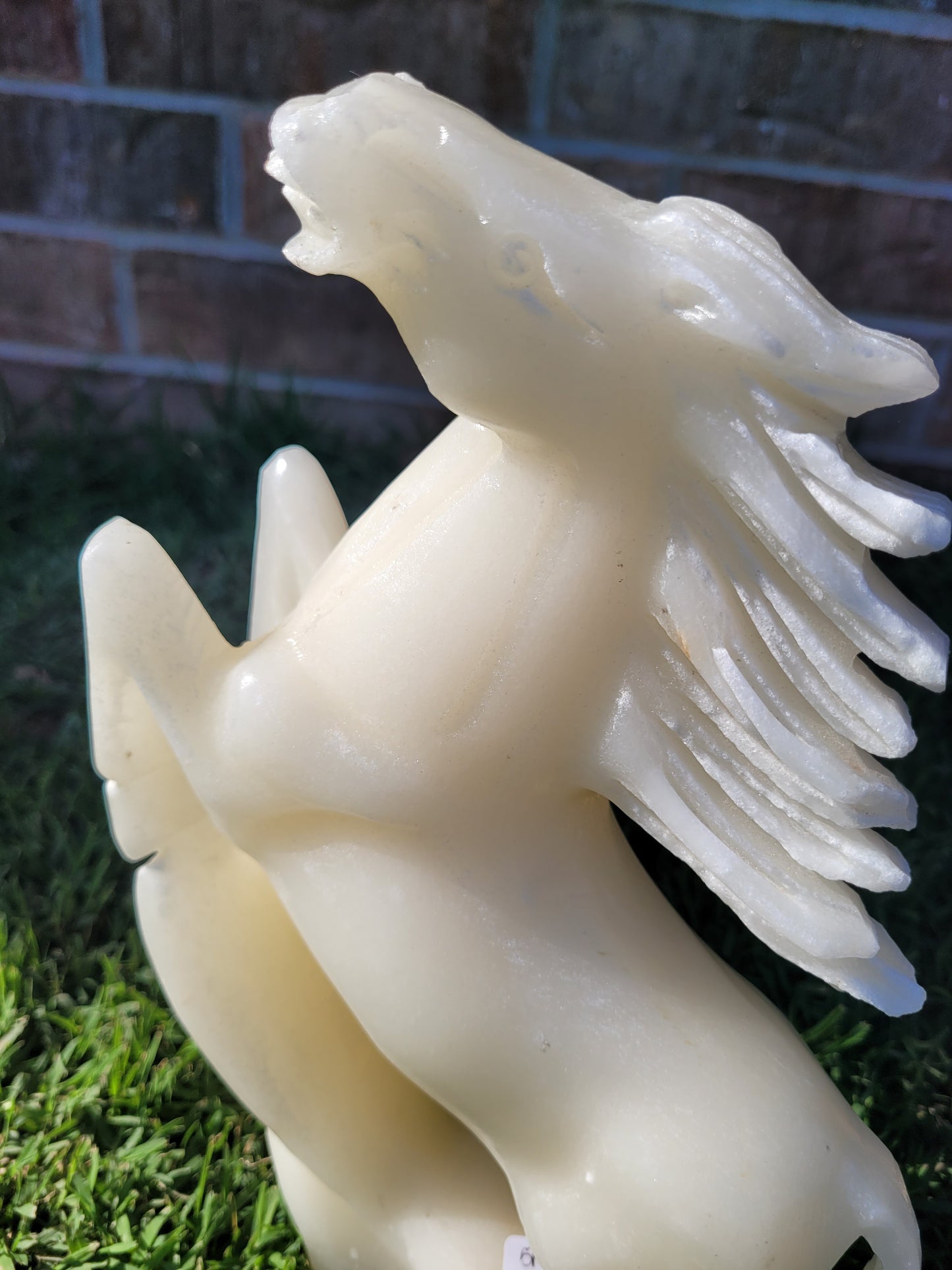 White Jade Horse Carving - XL