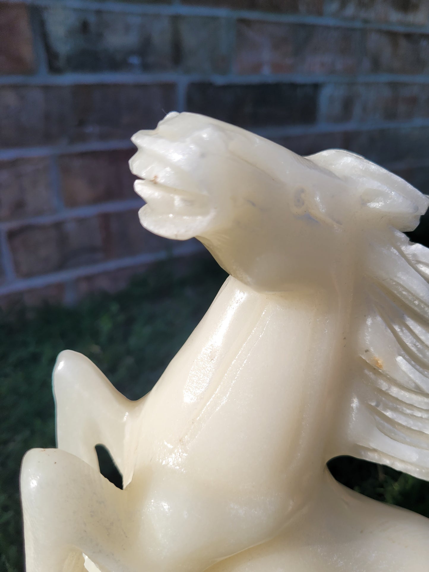 White Jade Horse Carving - XL