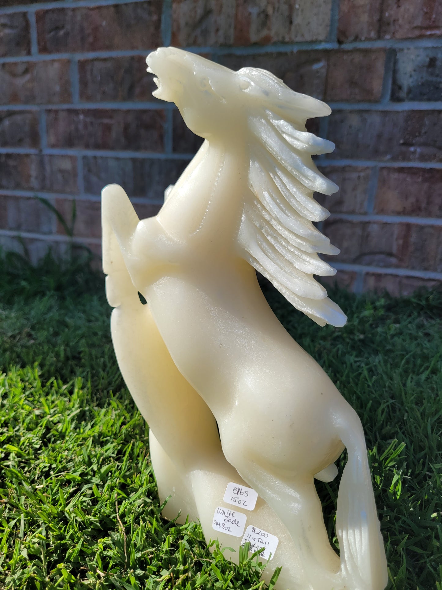 White Jade Horse Carving - XL