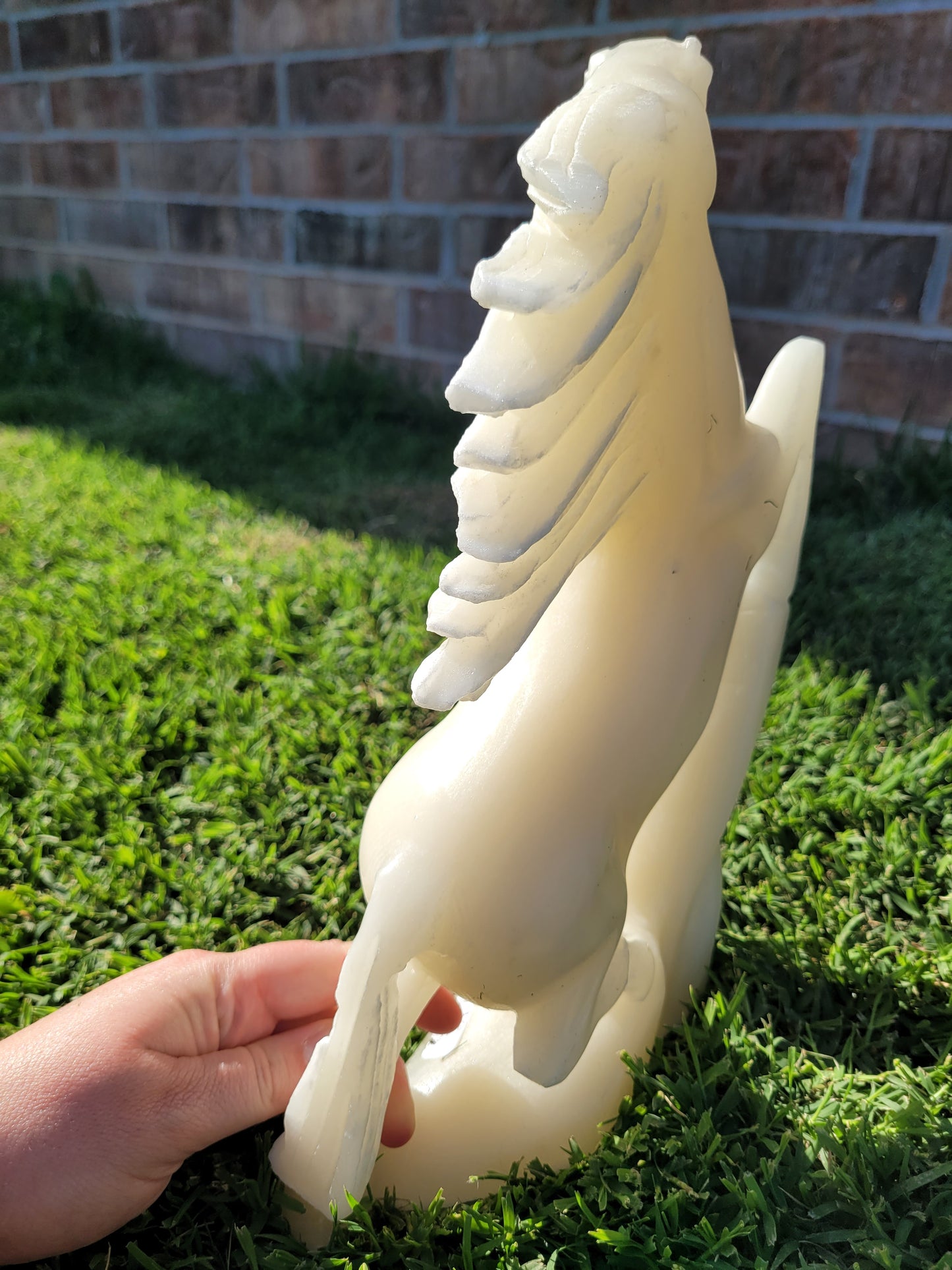 White Jade Horse Carving - XL