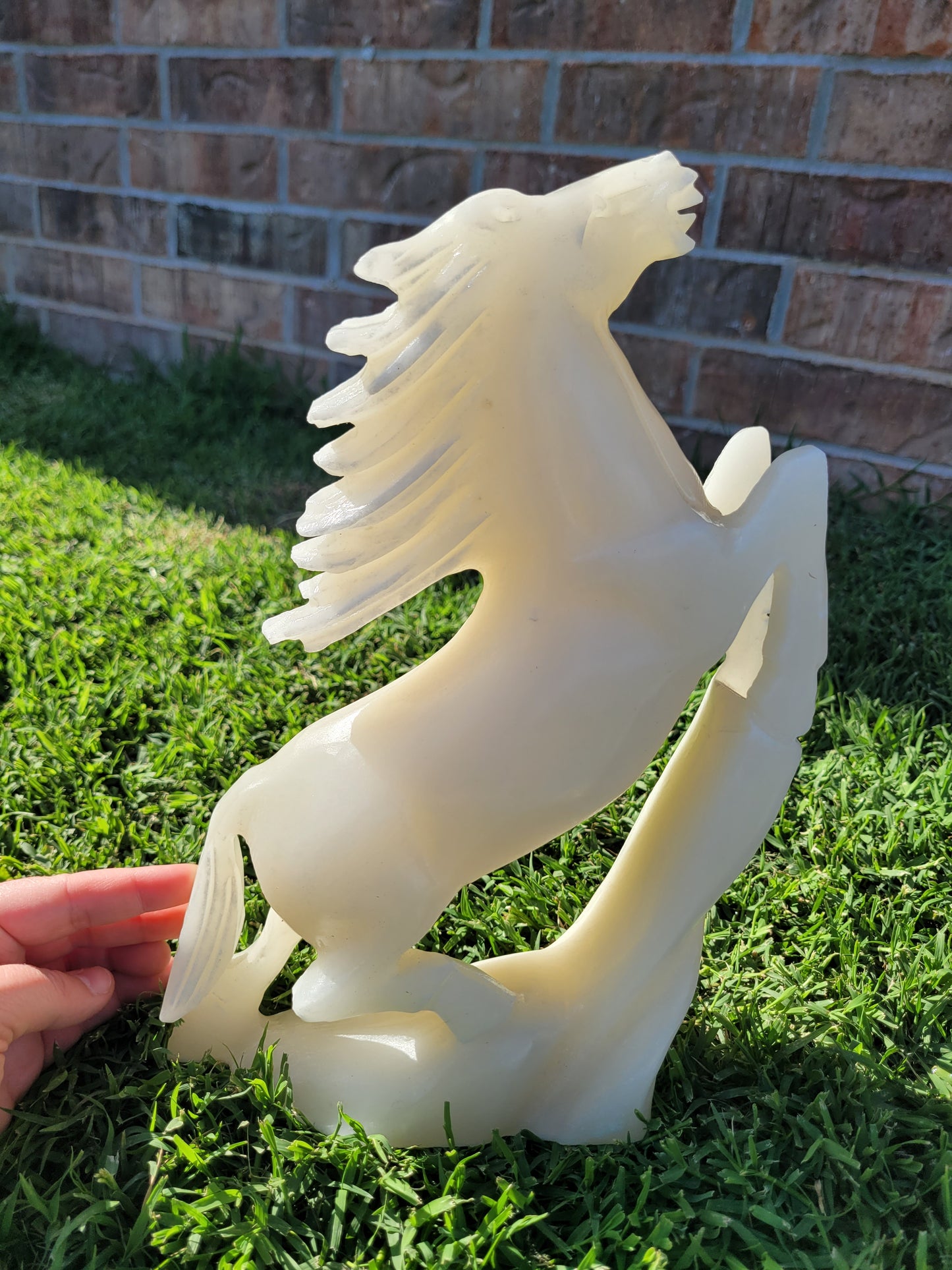 White Jade Horse Carving - XL