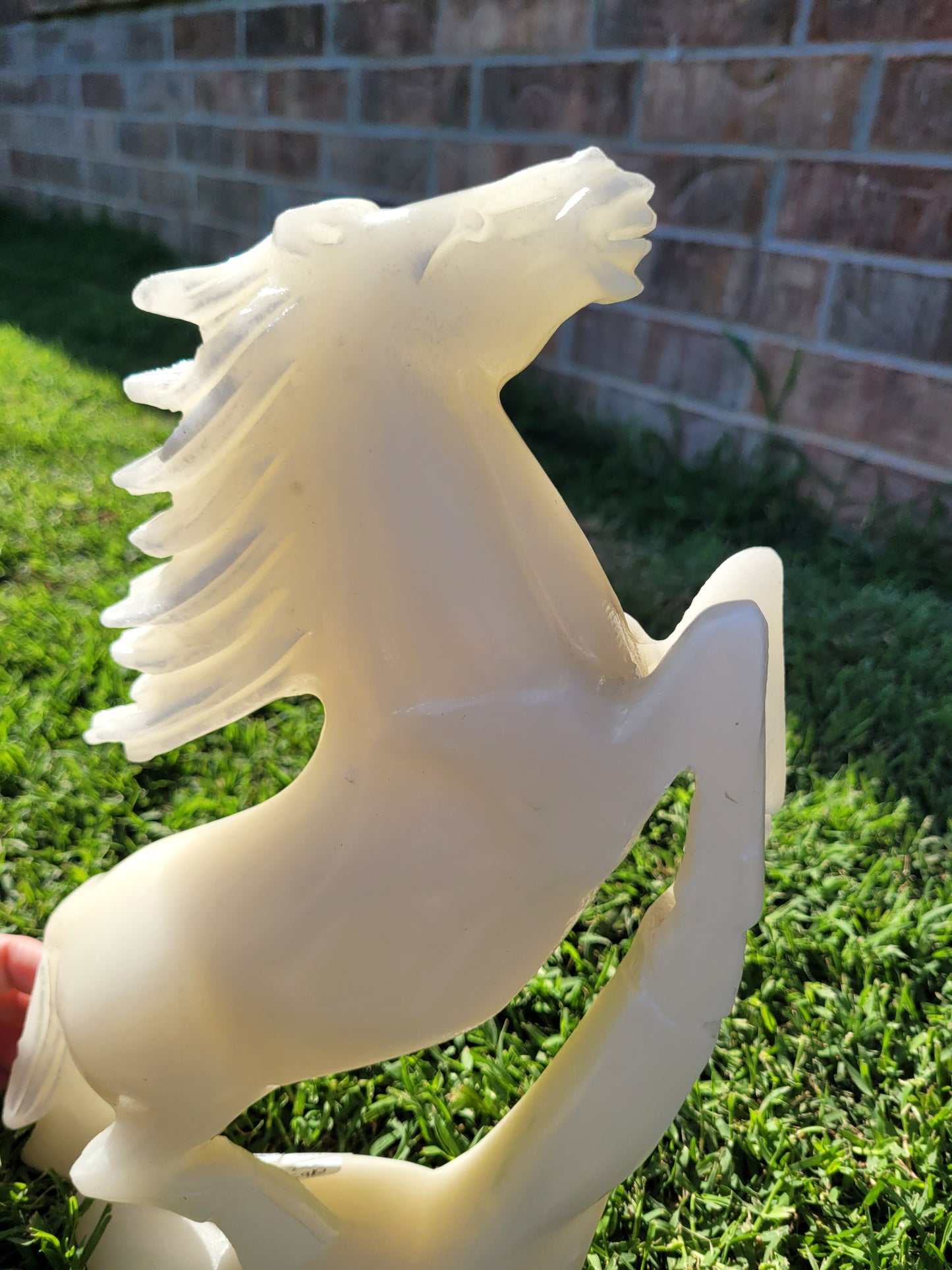 White Jade Horse Carving - XL