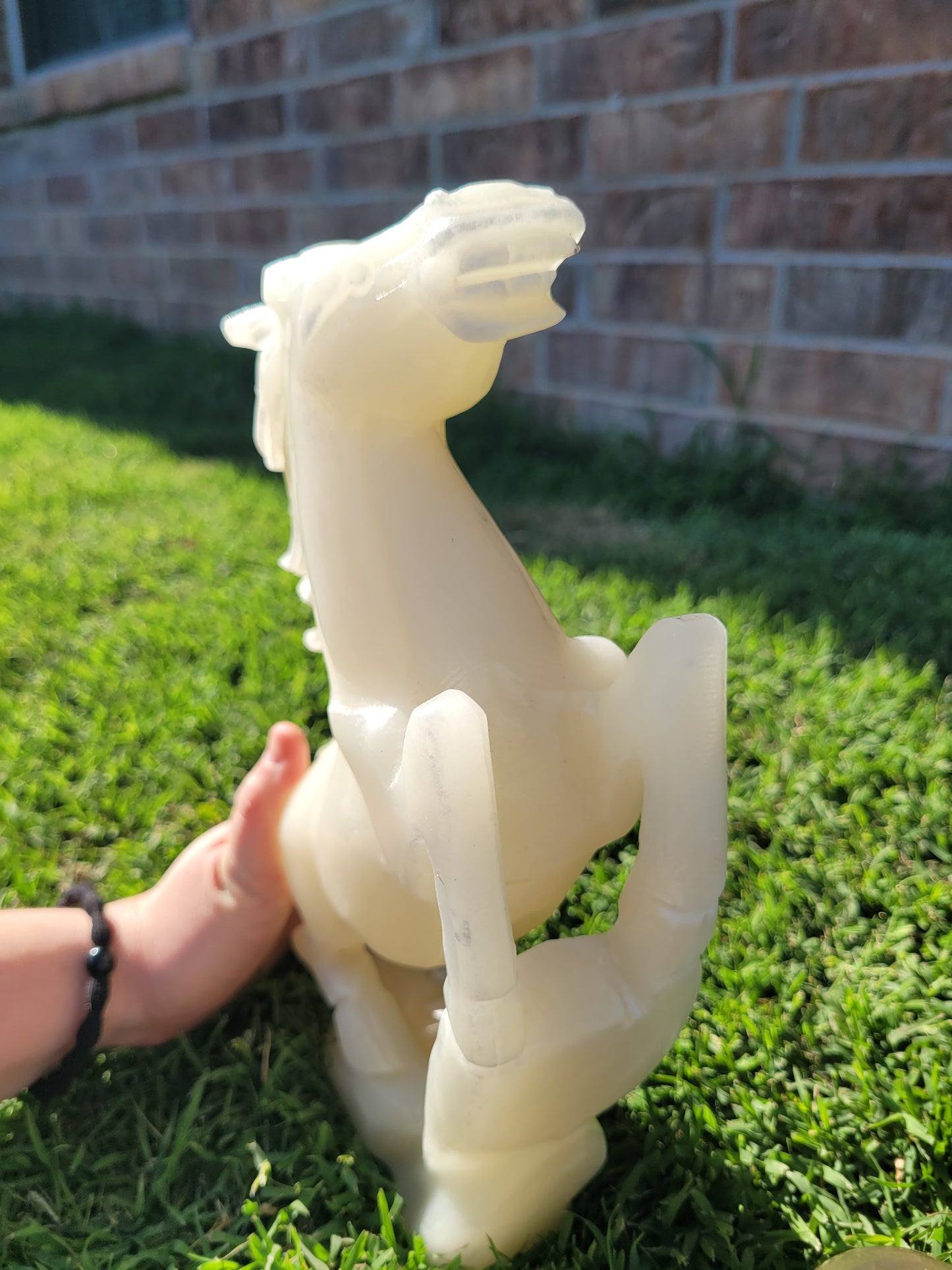 White Jade Horse Carving - XL