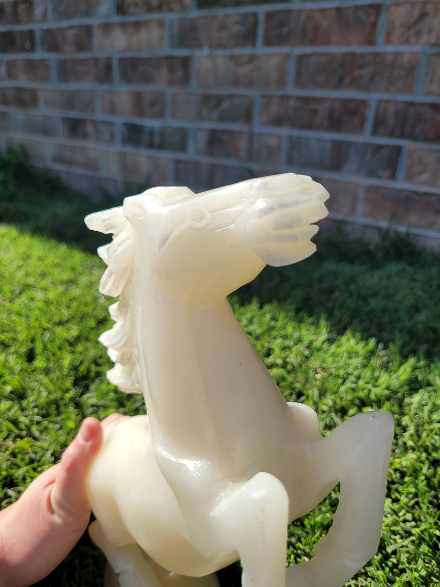 White Jade Horse Carving - XL