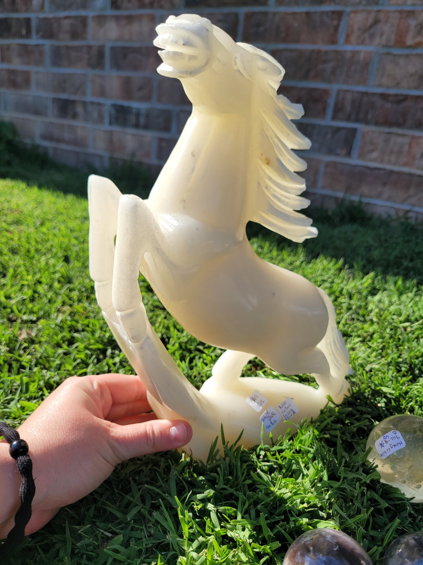 White Jade Horse Carving - XL