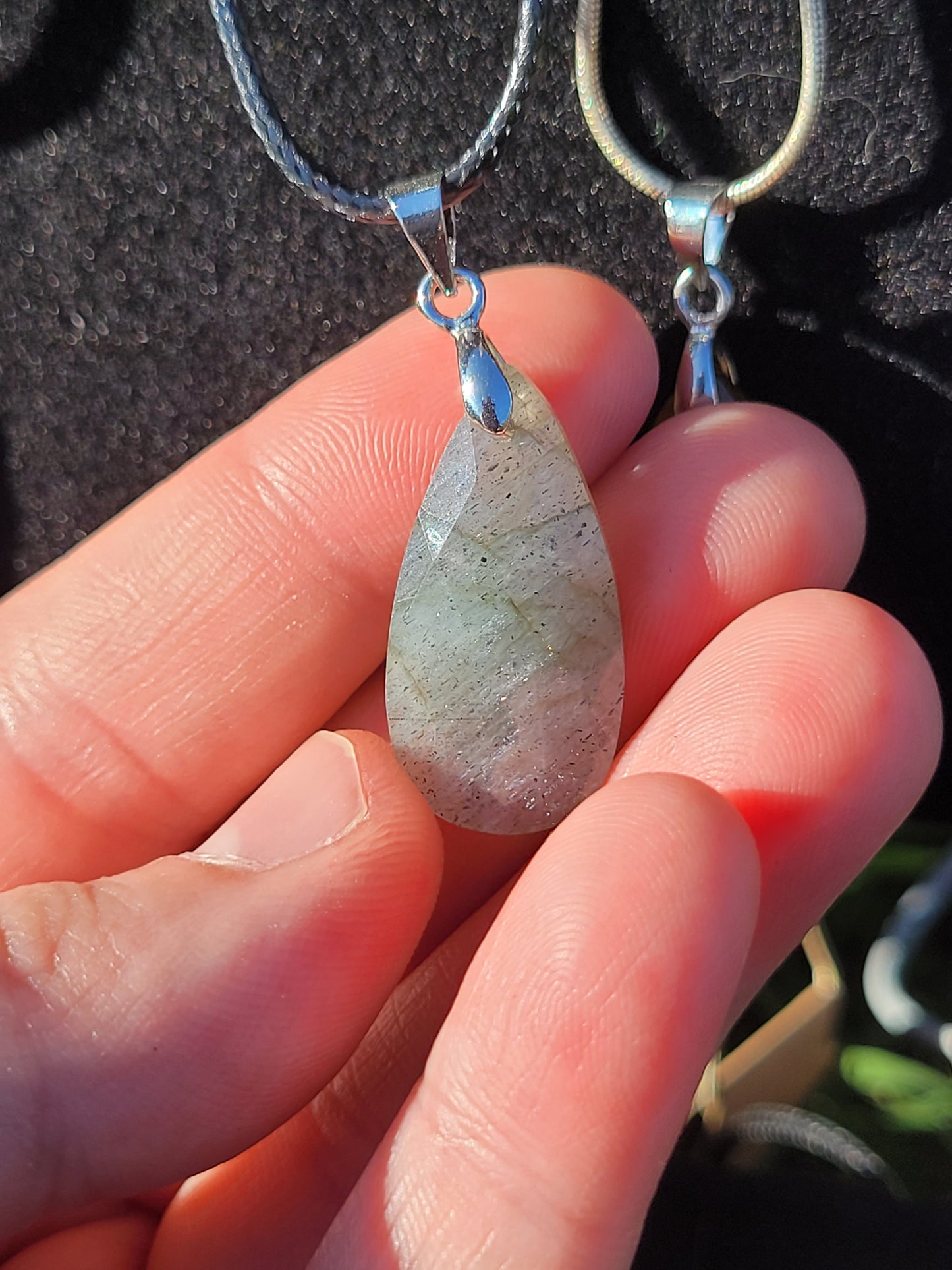 Faceted Labradorite Tear Drop Necklace