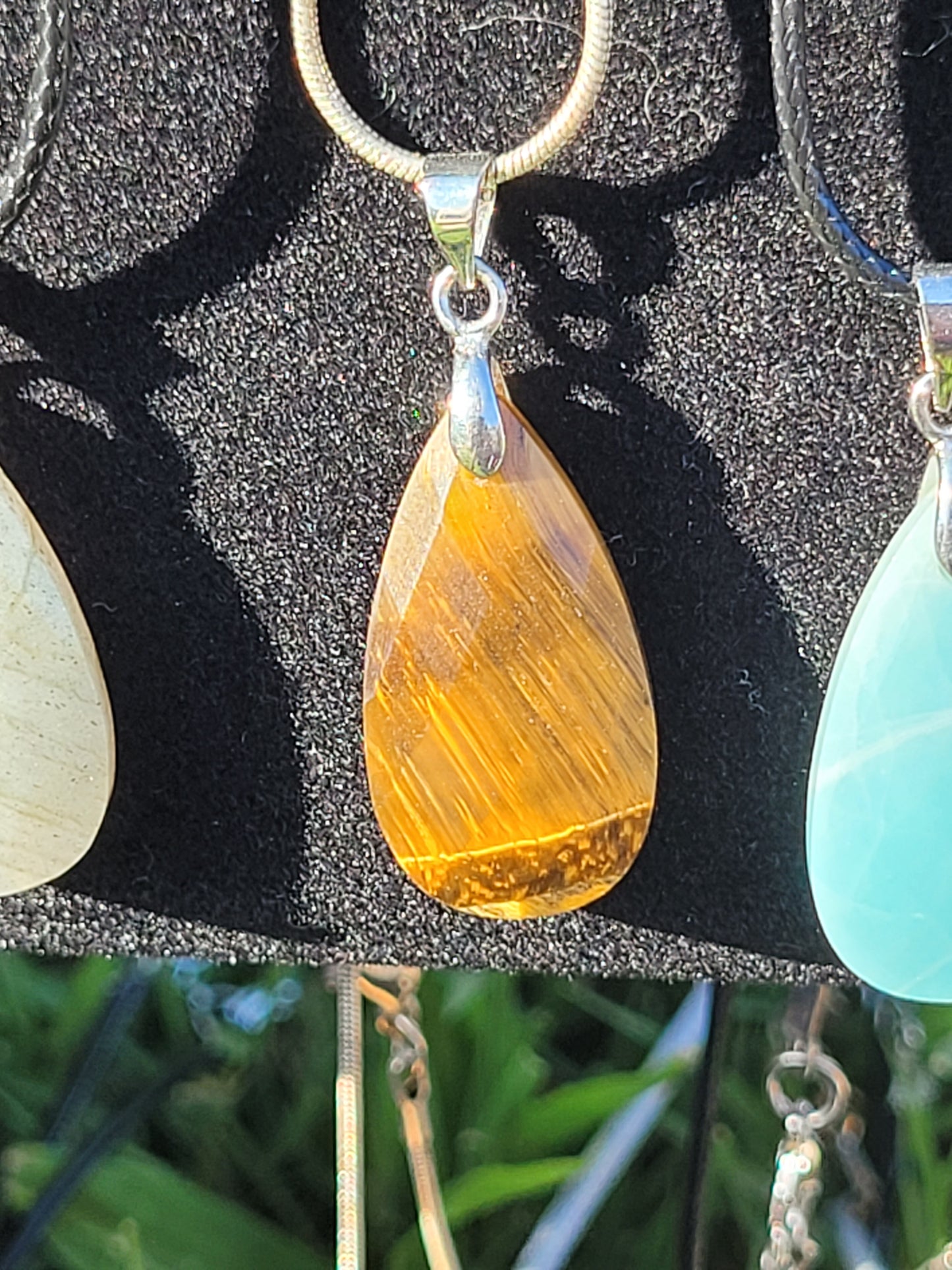 Faceted Tiger's Eye Teardrop Necklace