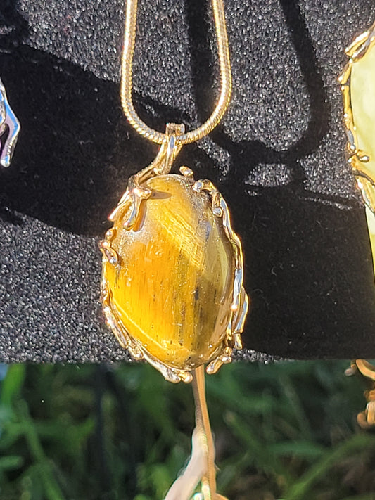 Gold & Silver Metal Branch Wrapped Necklaces