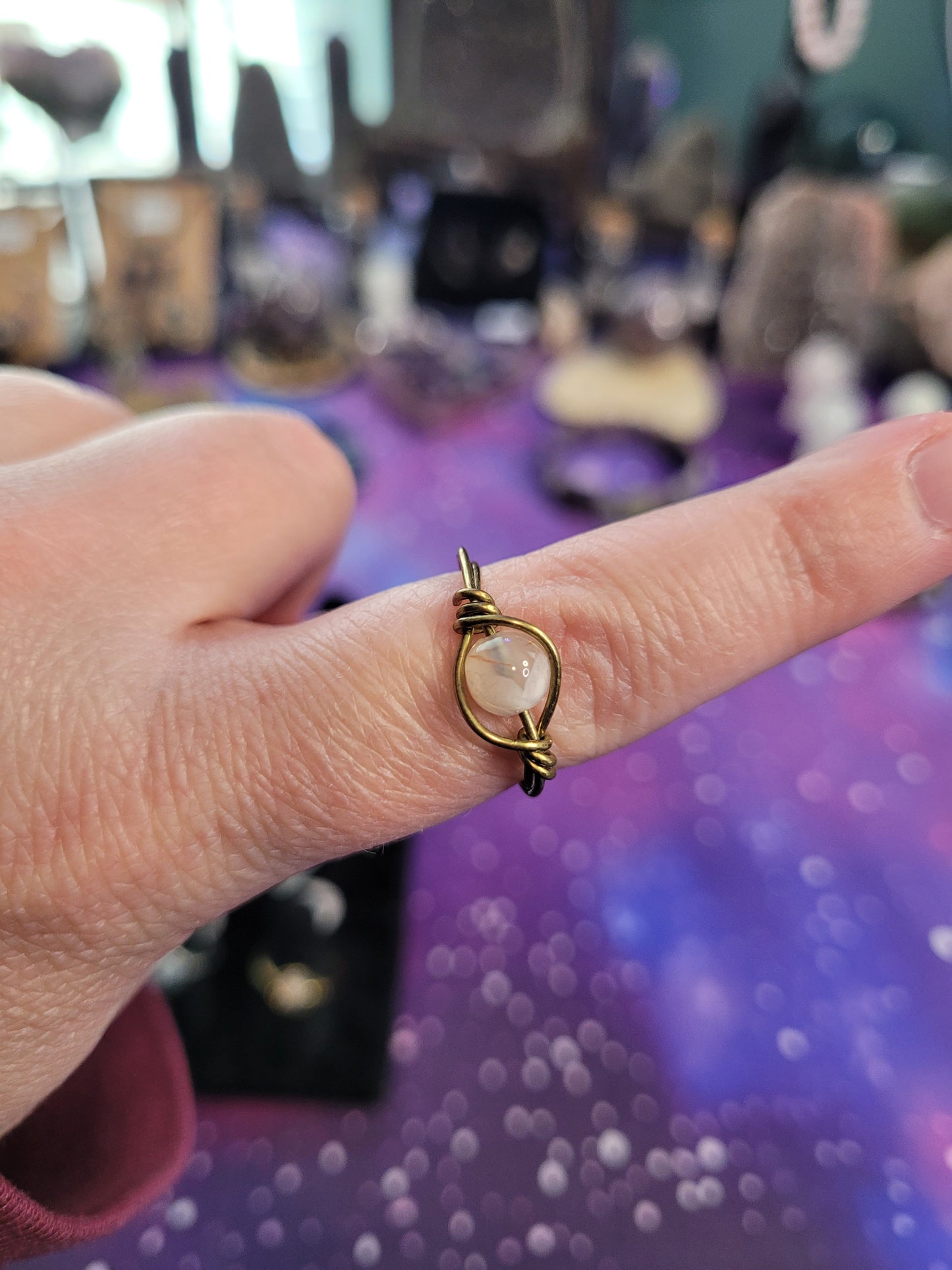 Gold & Silver Wire Wrapped Fidget Bead Rings