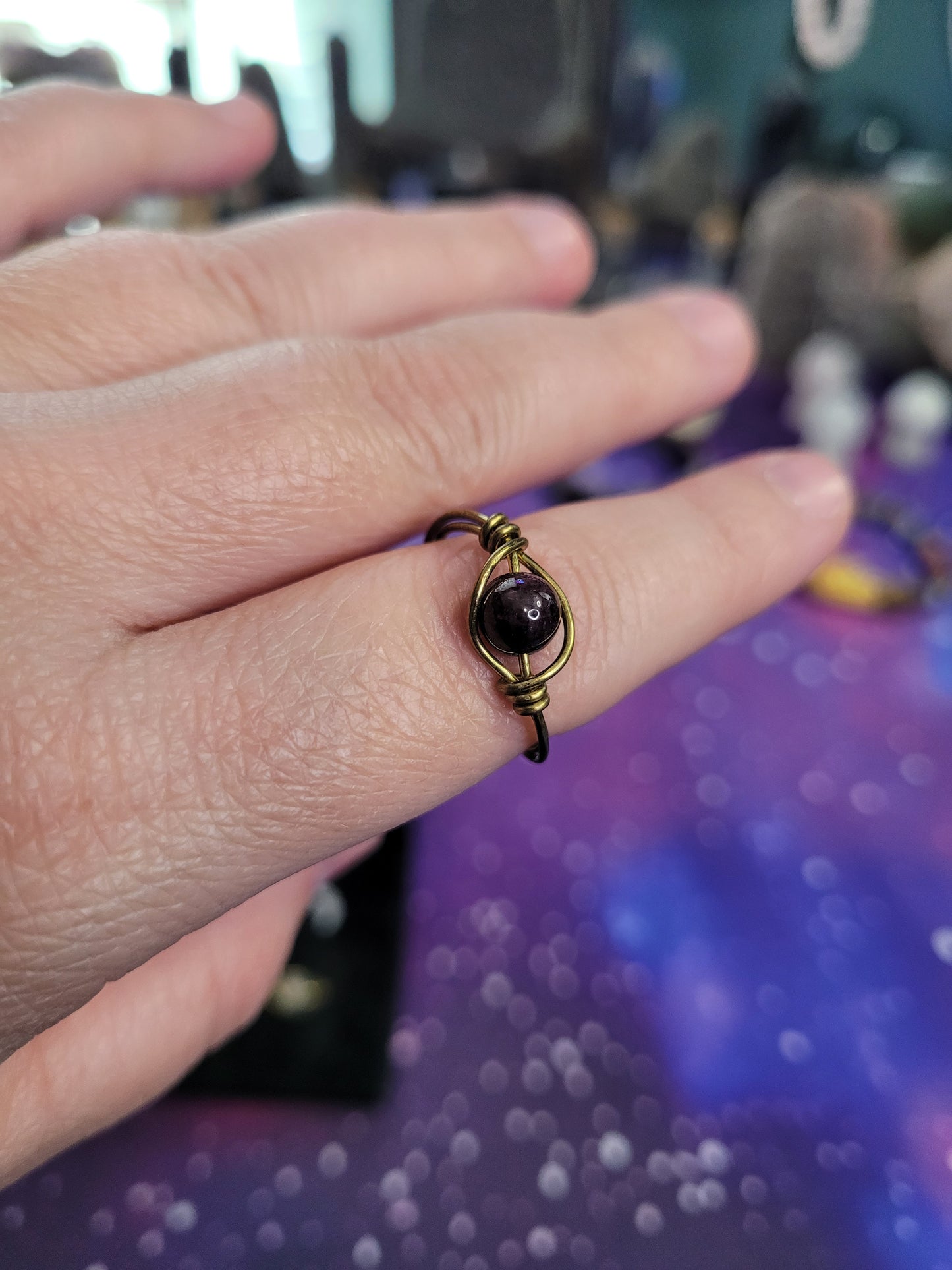 Gold & Silver Wire Wrapped Fidget Bead Rings