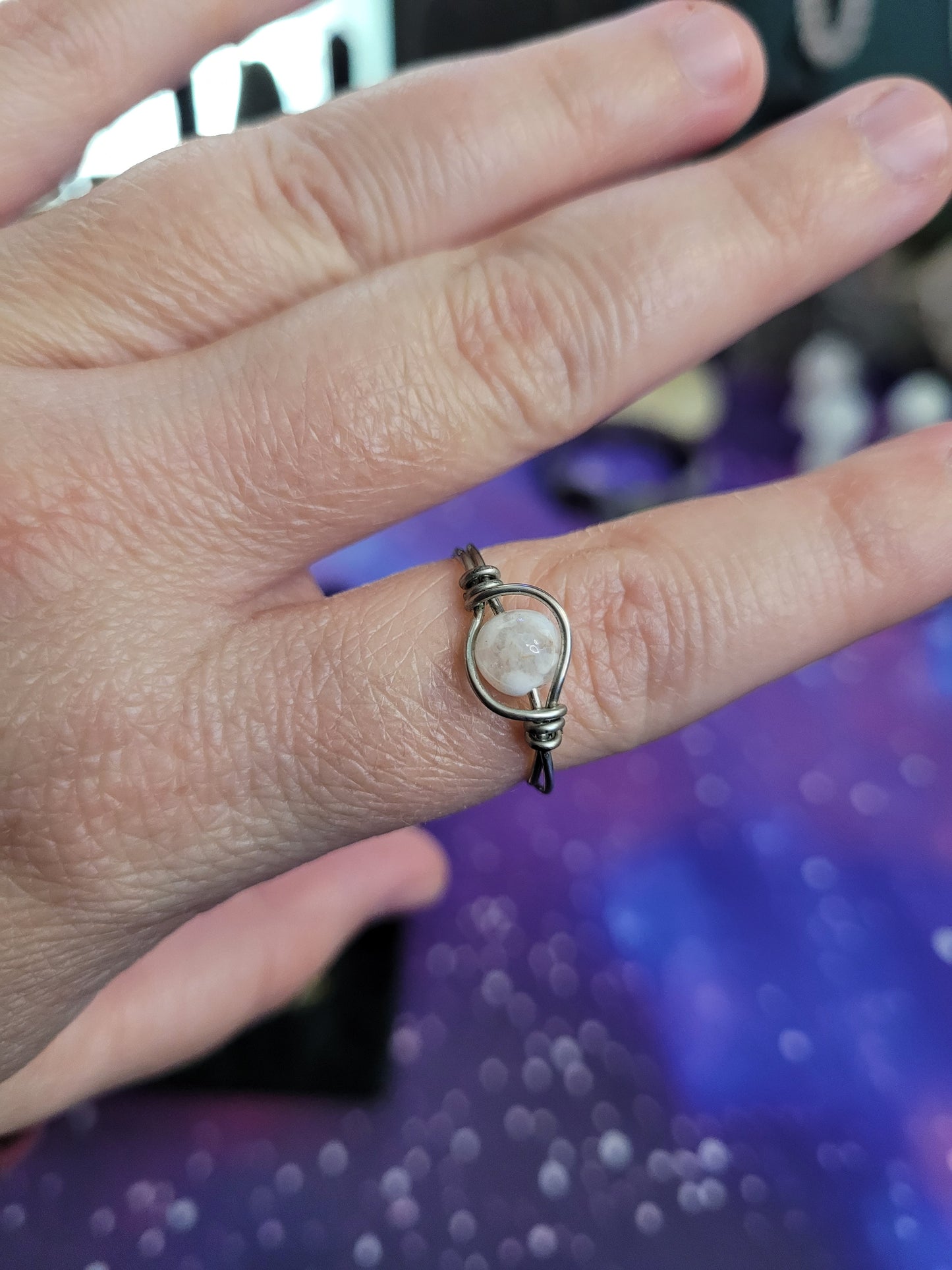 Gold & Silver Wire Wrapped Fidget Bead Rings