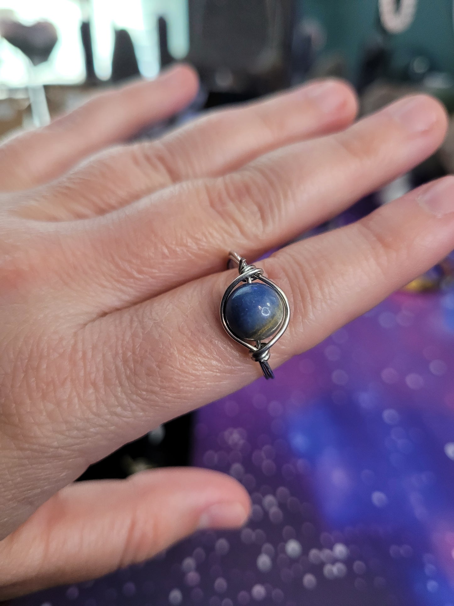 Gold & Silver Wire Wrapped Fidget Bead Rings
