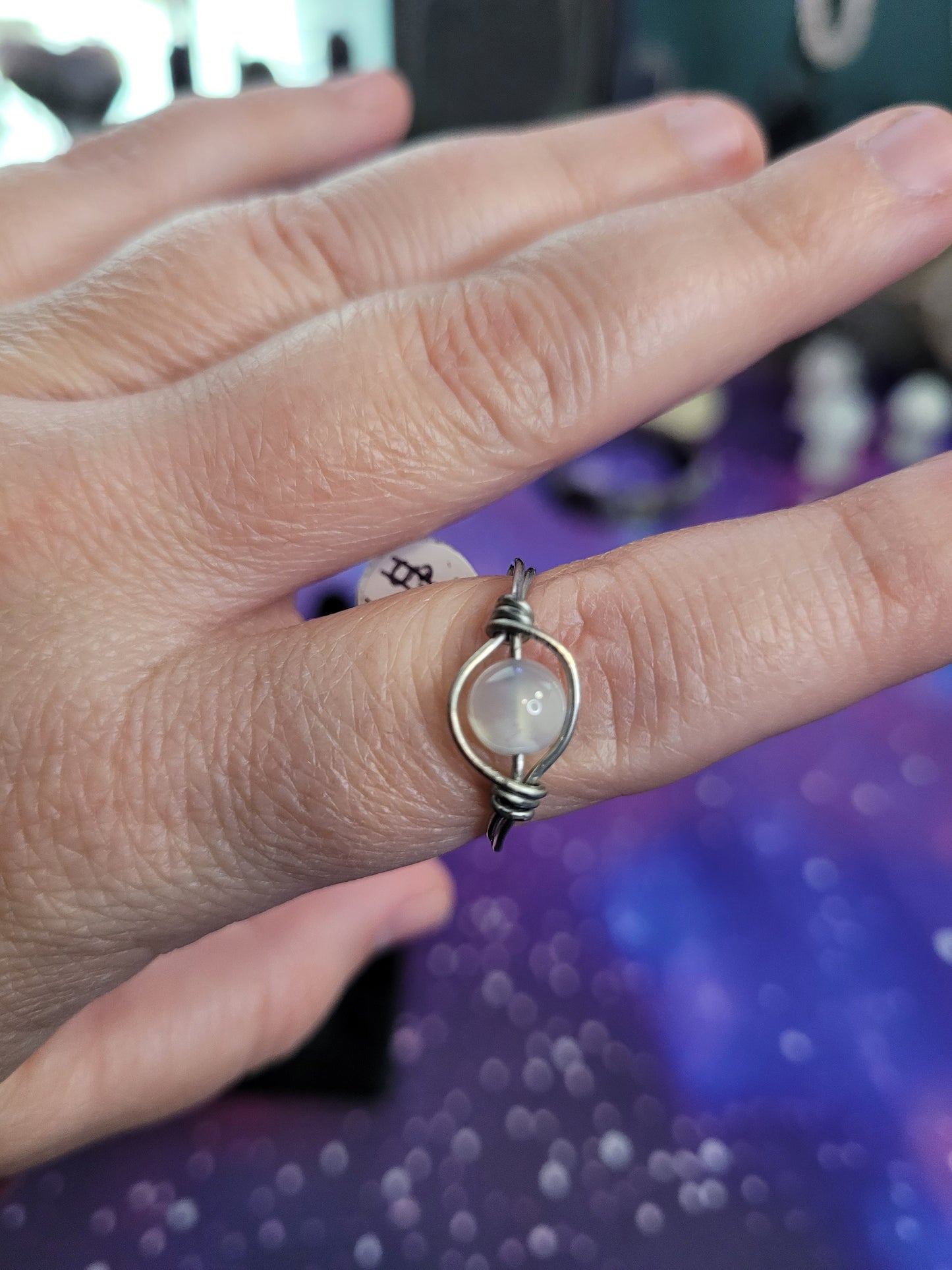 Gold & Silver Wire Wrapped Fidget Bead Rings
