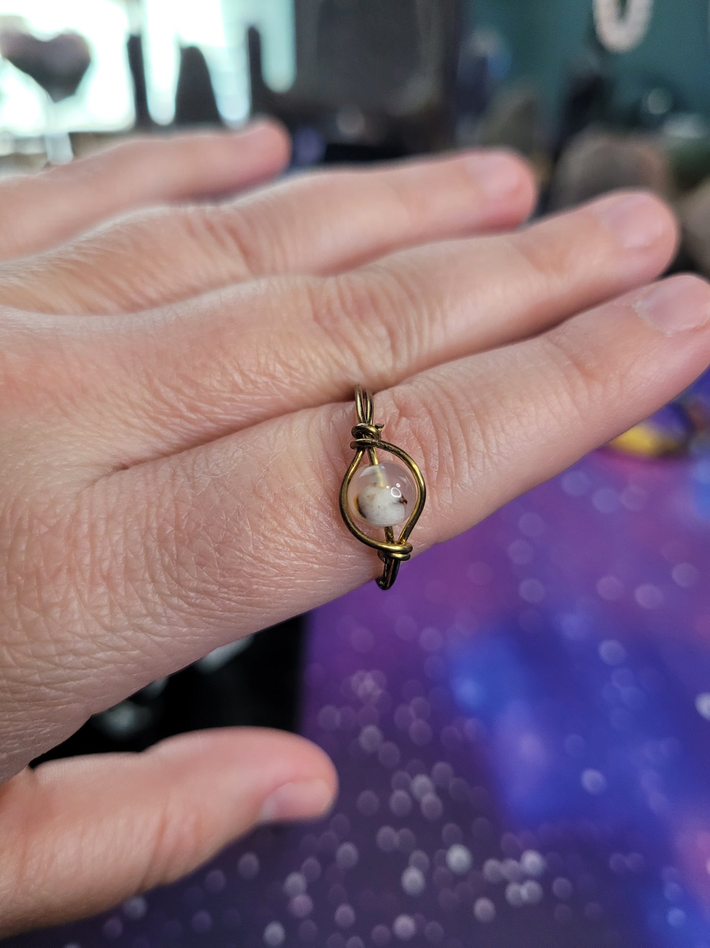 Gold & Silver Wire Wrapped Fidget Bead Rings