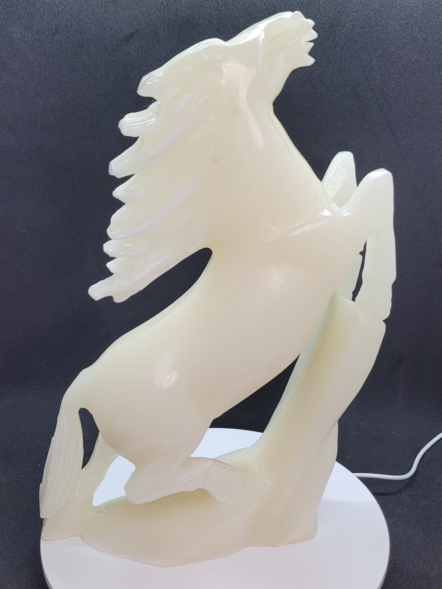 White Jade Horse Carving - XL