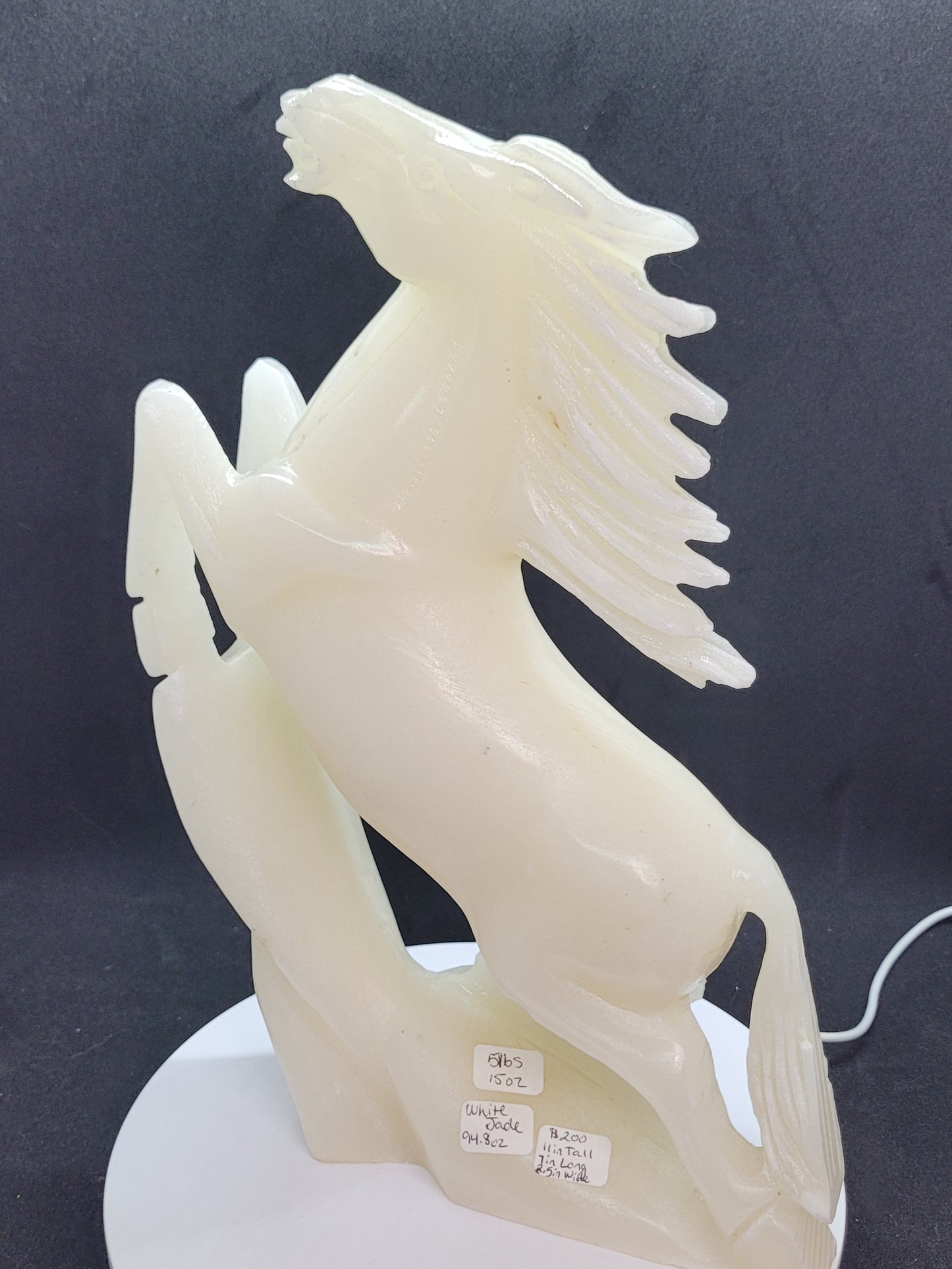White Jade Horse Carving - XL