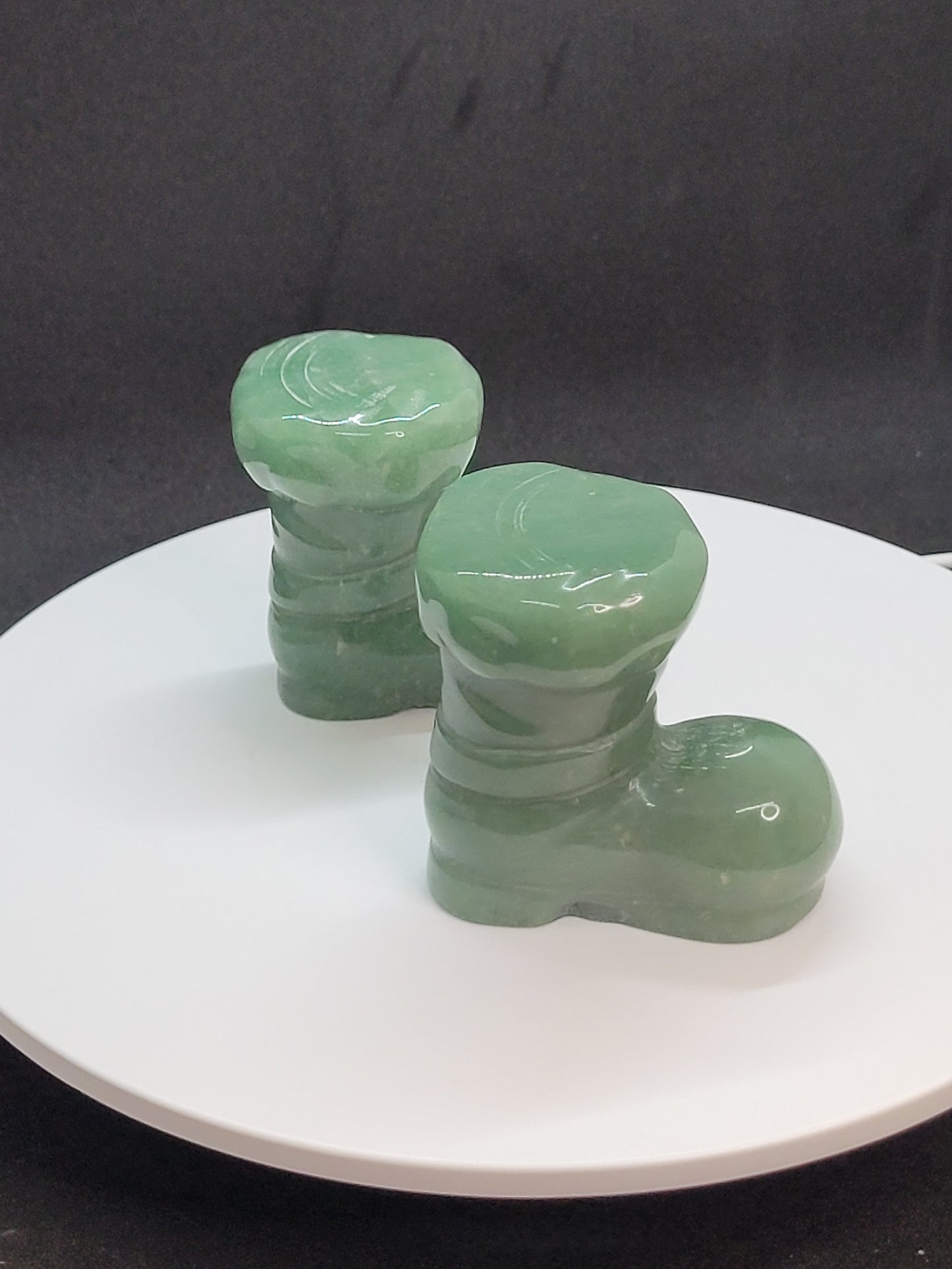 Green Aventurine Santa's Boot Carving - large