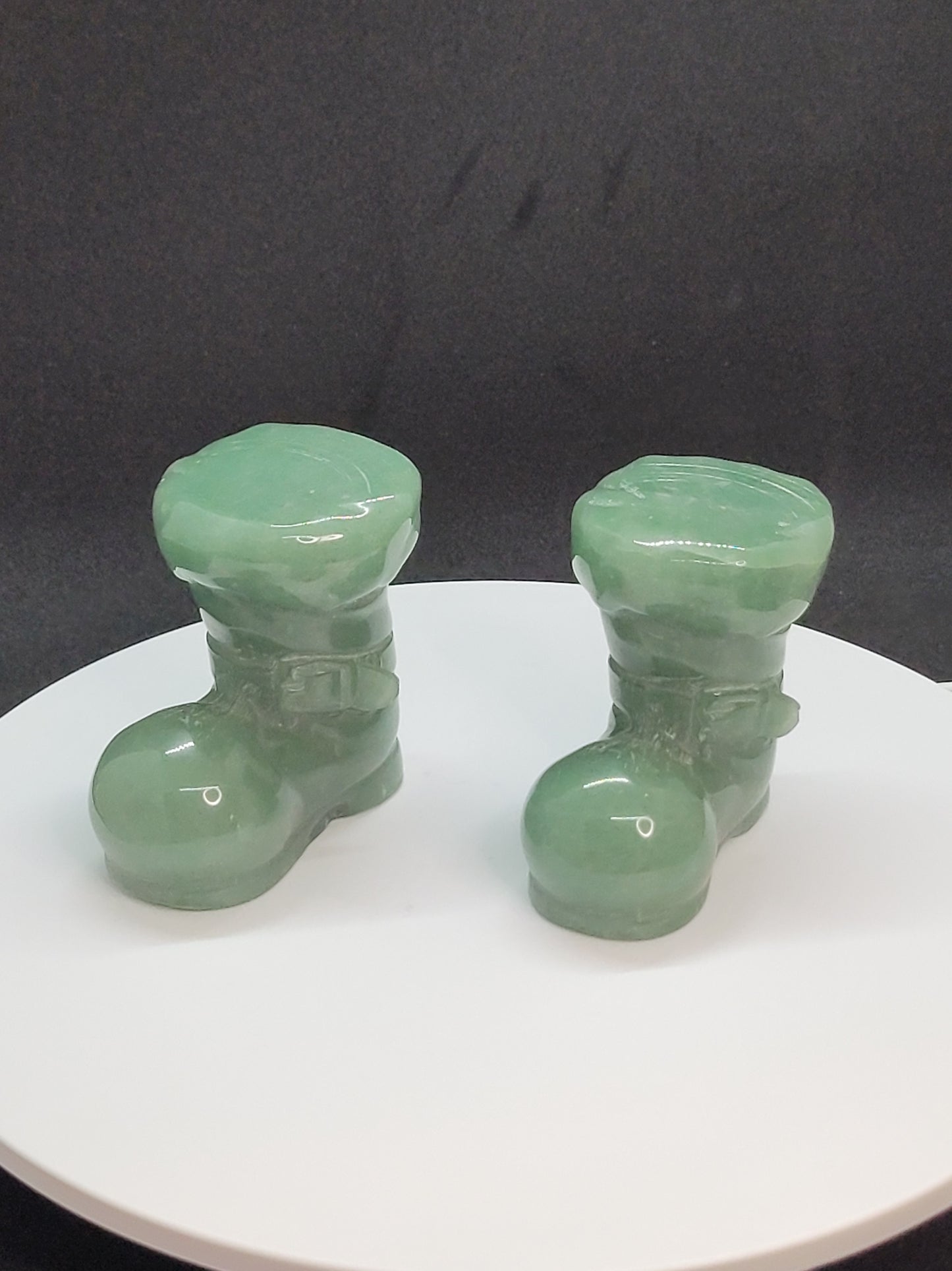 Green Aventurine Santa's Boot Carving - large