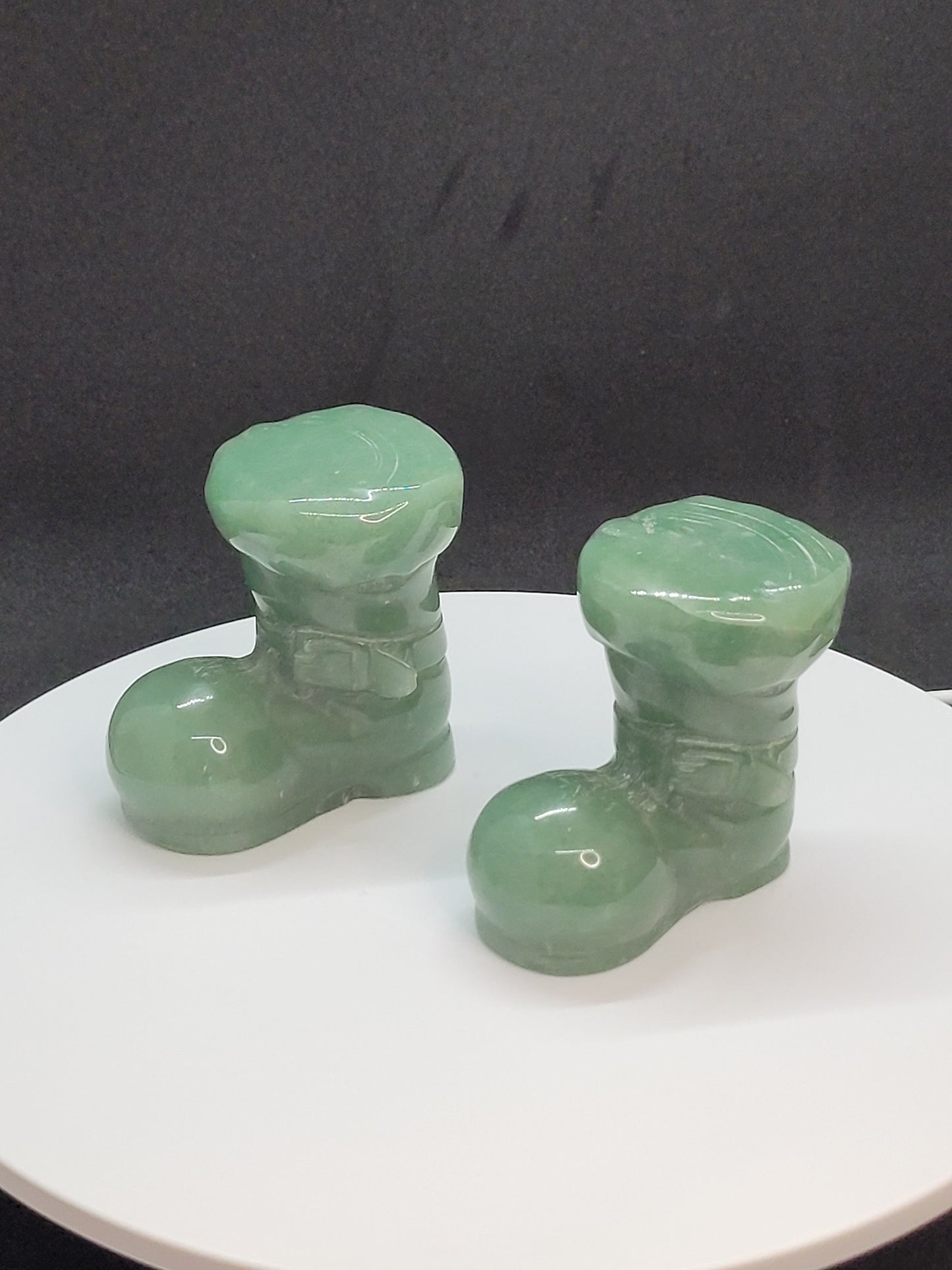 Green Aventurine Santa's Boot Carving - large