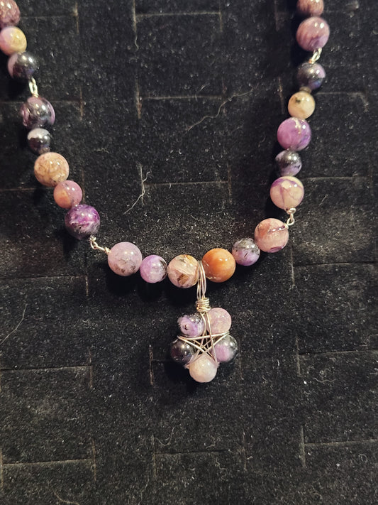 Celestial Crystal Star Pendant Necklaces - Handmade - Wire Wrapped - Natural Stones