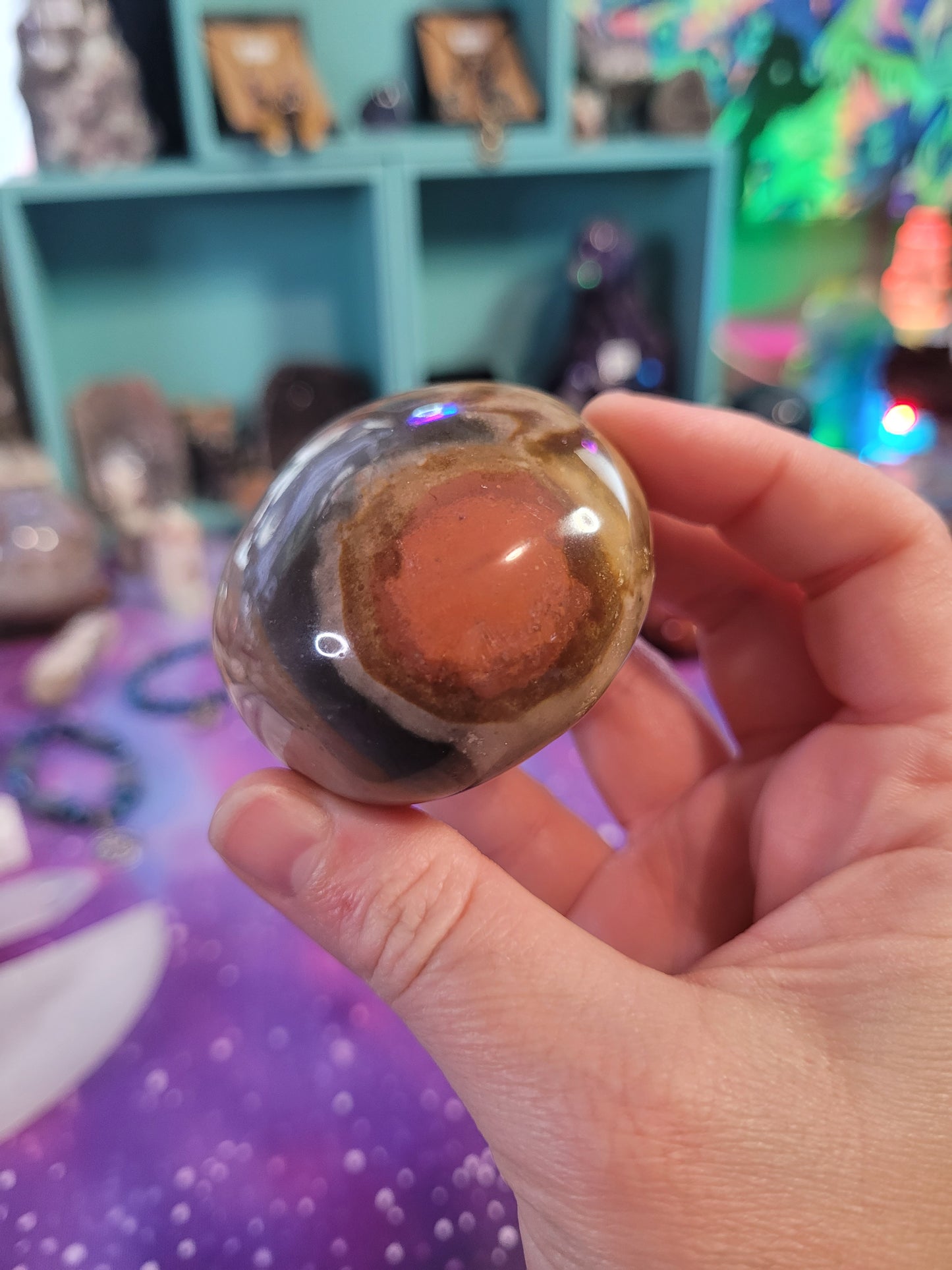 Polychrome Jasper Palm Stone
