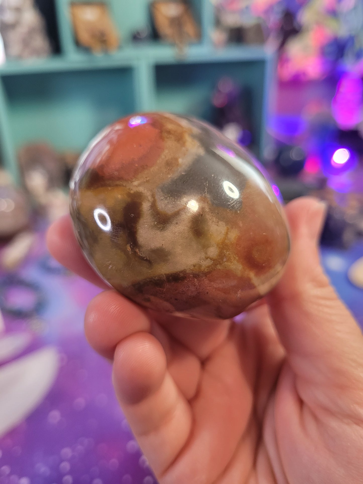 Polychrome Jasper Palm Stone