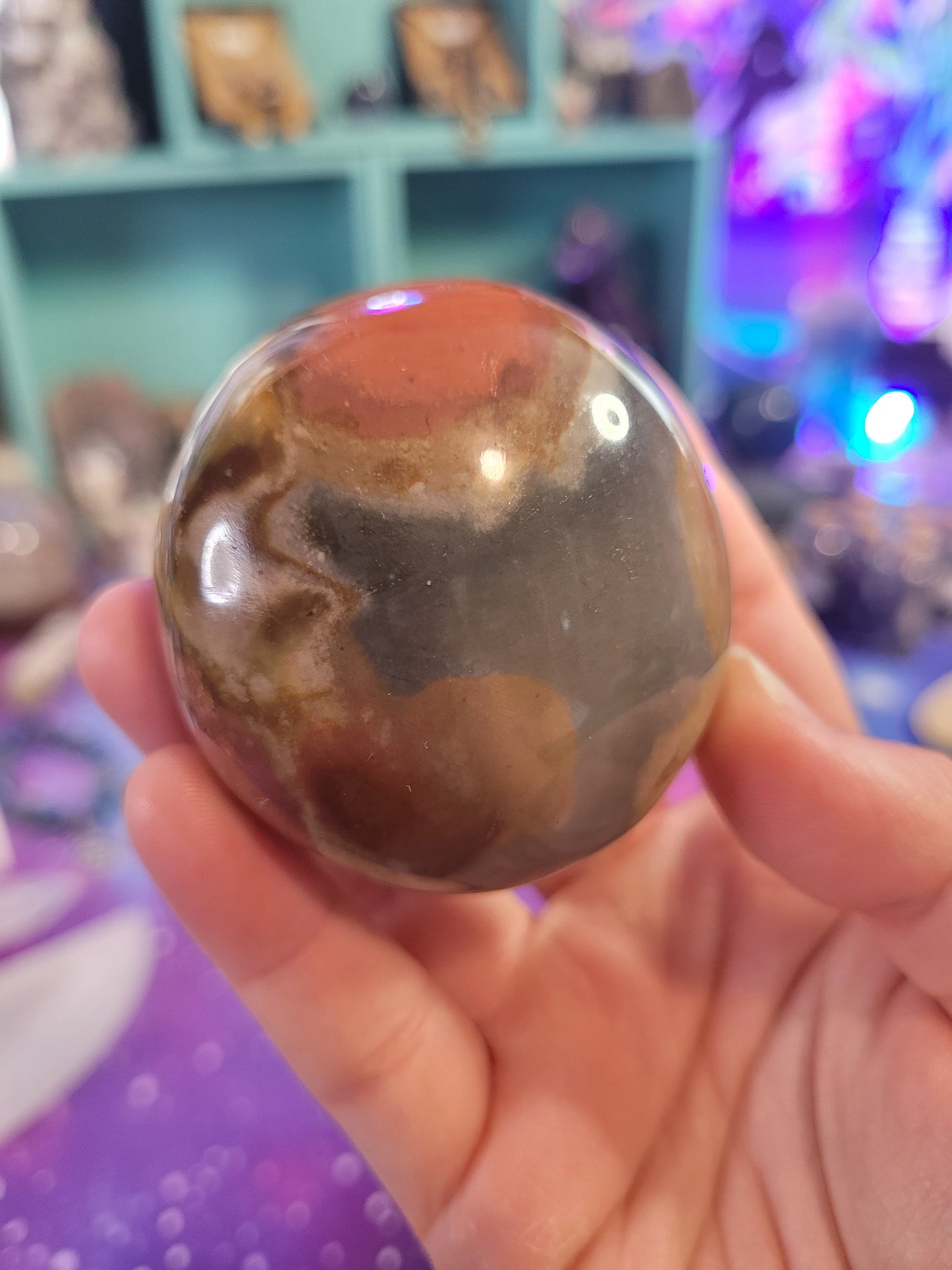Polychrome Jasper Palm Stone