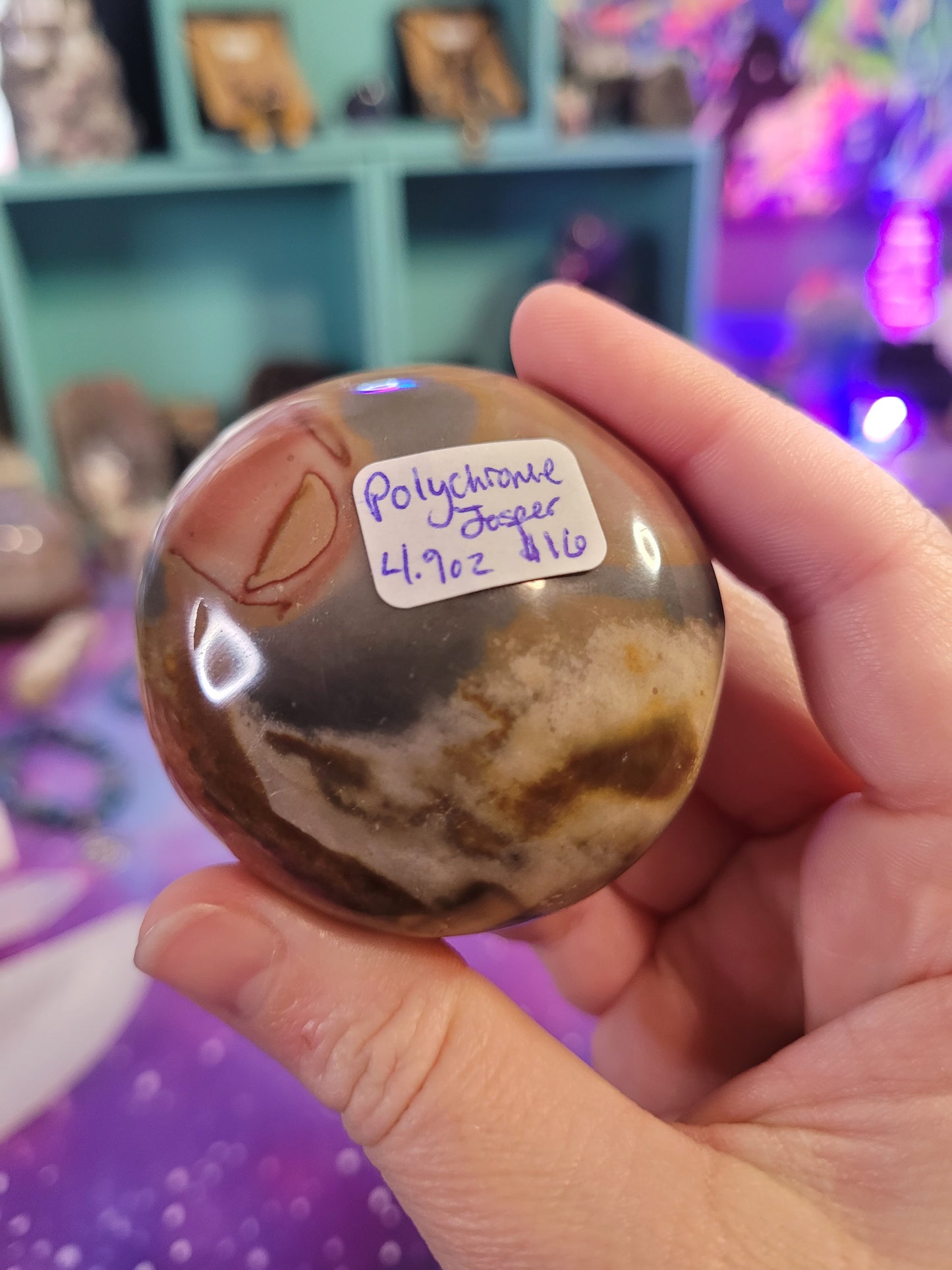 Polychrome Jasper Palm Stone