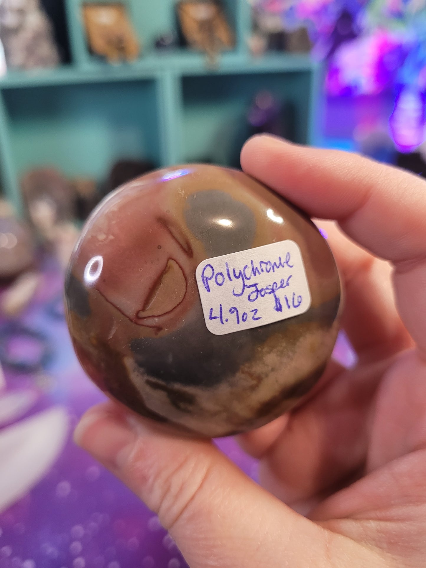Polychrome Jasper Palm Stone