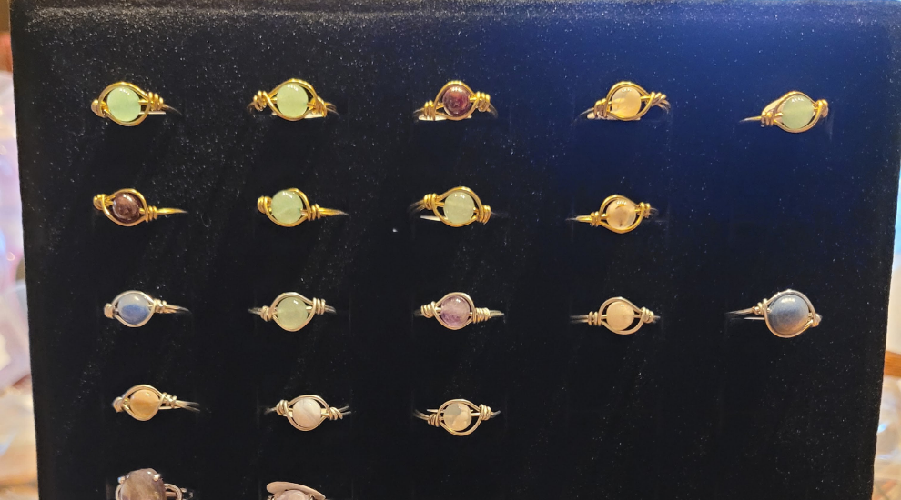 Gold & Silver Wire Wrapped Fidget Bead Rings