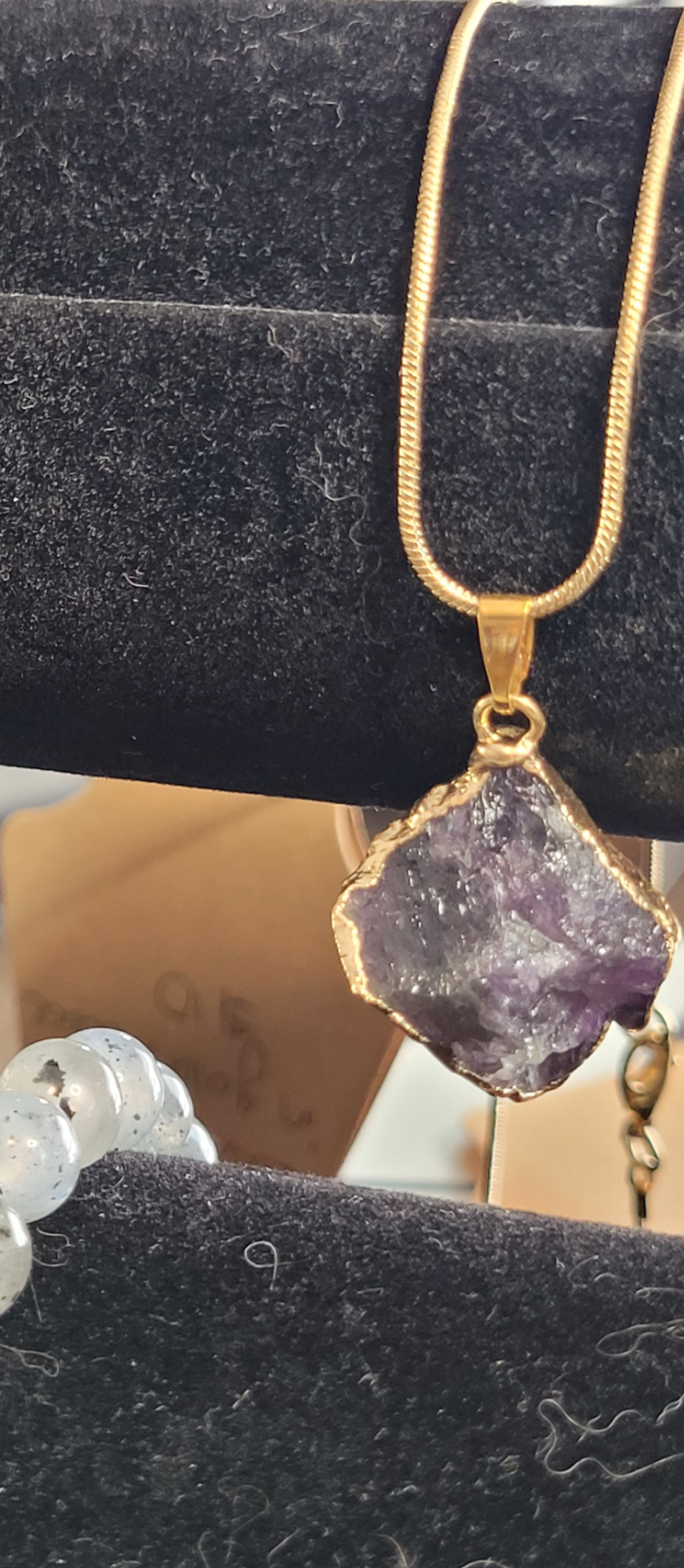 Amethyst, TIger's Eye Necklace/Earrings set