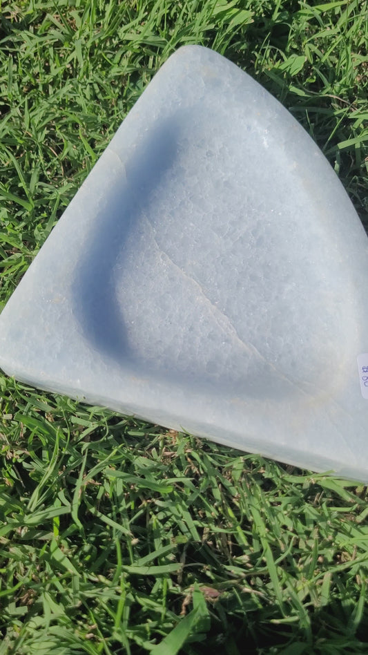 XL Blue Calcite Triangle Dish - misfit