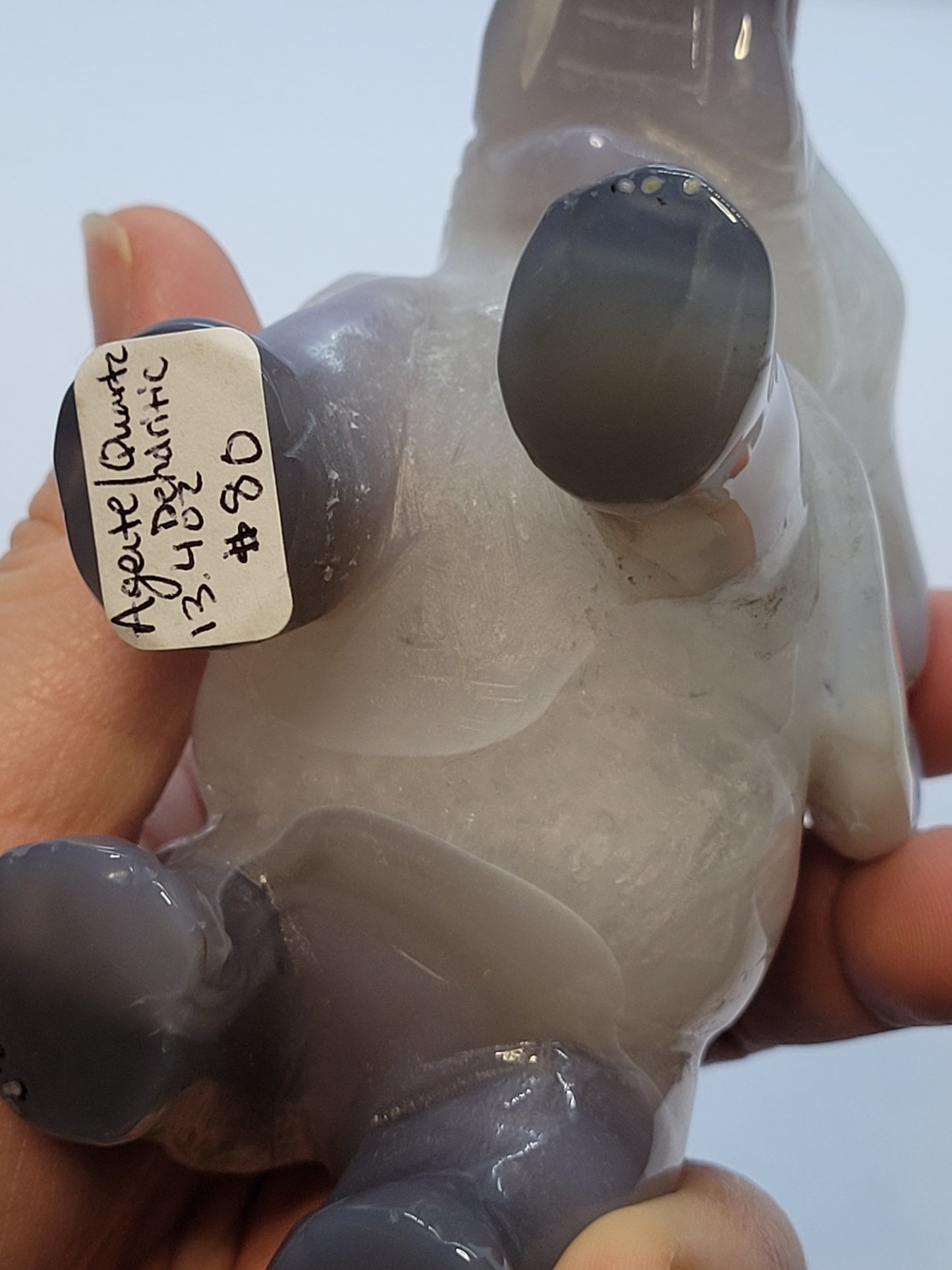 Blue agate baby elephant