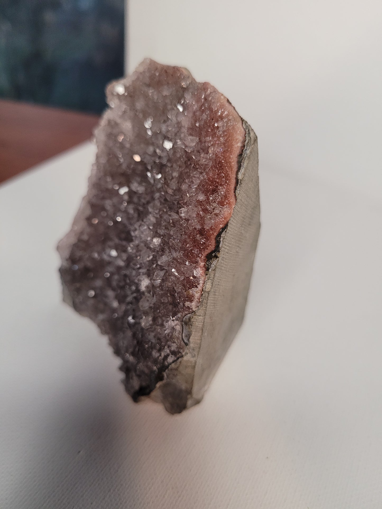 Red/ Gray Amethyst cutbase geode